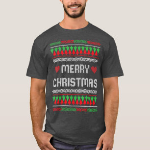 Frohe Weihnachten Ugly Familie Pajamas Sweater Ges T-Shirt