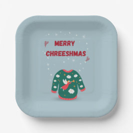 Frohe Weihnachten Ugly Sweater Angel Pappteller