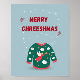 Frohe Weihnachten Ugly Sweater Angel Poster