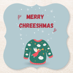 Frohe Weihnachten Ugly Sweater Angel Untersetzer