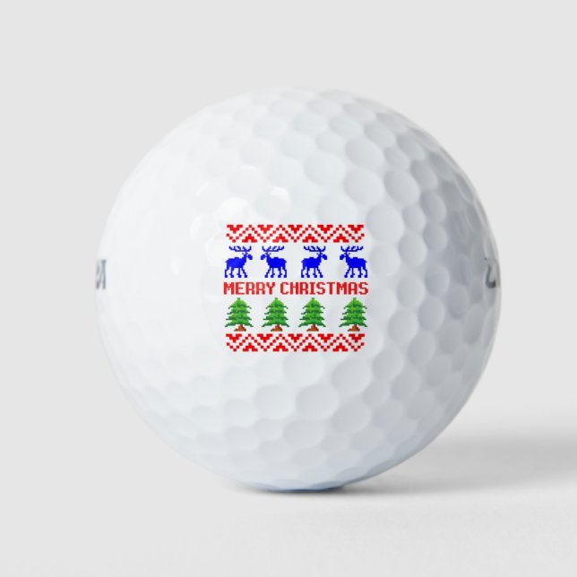 Frohe Weihnachten Ugly Sweater Golfball (Vorderseite)