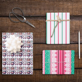 Frohe Weihnachten & Ugly Sweater wünscht Rentier Geschenkpapier Set