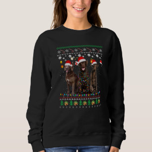 Frohe Weihnachten Ugly Xmas Schokolade Labrador We Sweatshirt