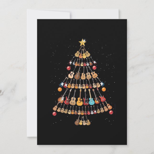 Frohe Weihnachten|Ukulele Instrument Weihnachtsbau Dankeskarte (Vorderseite)