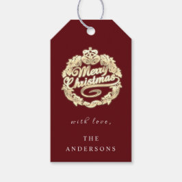 Frohe Weihnachten, um Wreath Royal Burgundy zu nen Geschenkanhänger