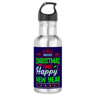 Frohe Weihnachten und ein glückliches neues Jahr-6 Edelstahlflasche