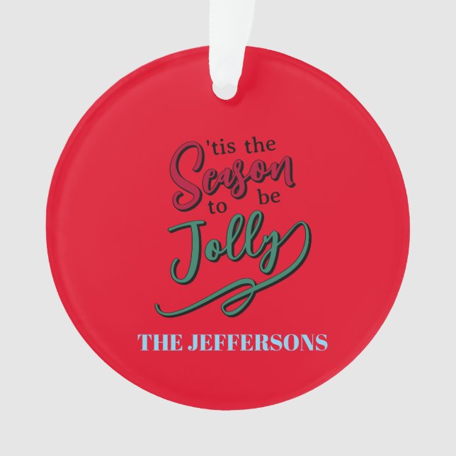 Frohe Weihnachten und ein glückliches neues Jahr F Ornament (Vorderseite)
