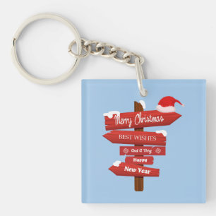 Frohe Weihnachten und ein glückliches neues Jahr H Schlüsselanhänger