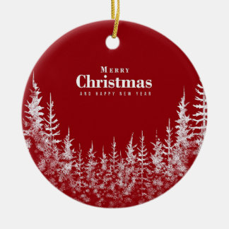 Frohe Weihnachten und ein glückliches Neues Jahr K Keramik Ornament