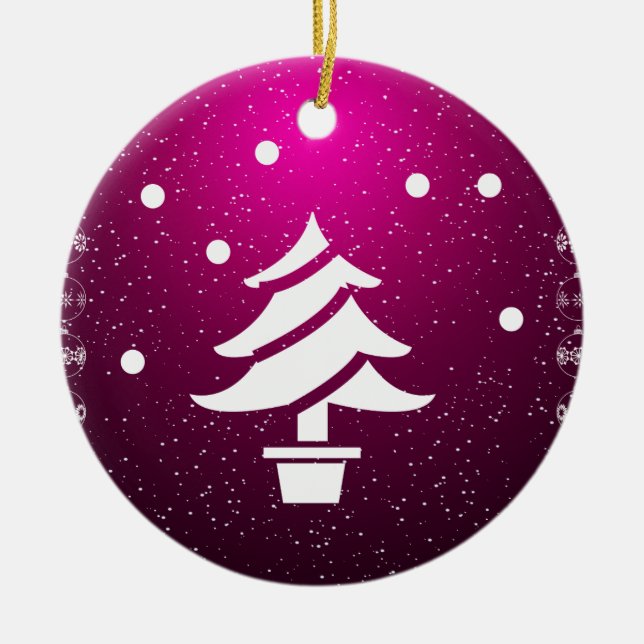 Frohe Weihnachten und ein glückliches neues Jahr! Keramik Ornament (Vorne)