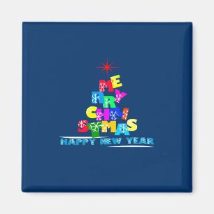 Frohe Weihnachten und ein glückliches Neues Jahr Magnet
