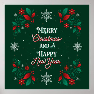 Frohe Weihnachten und ein glückliches neues Jahr P Poster