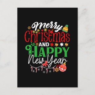 Frohe Weihnachten und ein glückliches neues Jahr Postkarte
