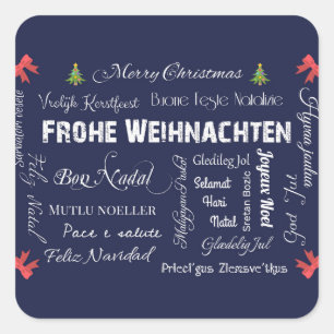 Frohe Weihnachten und ein glückliches neues Jahr! Quadratischer Aufkleber