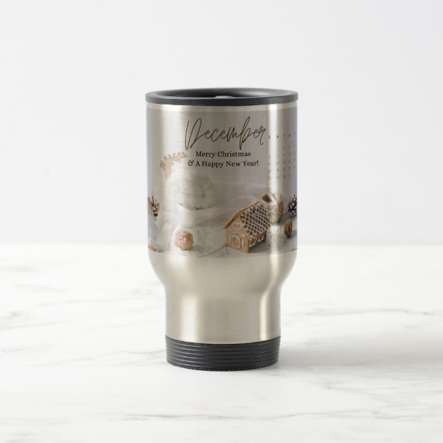 Frohe Weihnachten und ein glückliches neues Jahr , Reisebecher (Mittel)