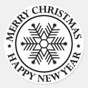 Frohe Weihnachten und ein glückliches neues Jahr! Runder Aufkleber