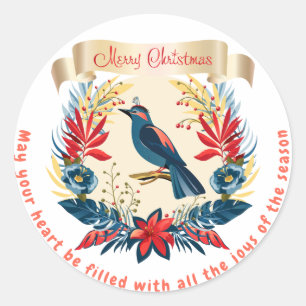 Frohe Weihnachten und ein glückliches neues Jahr!  Runder Aufkleber