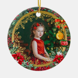 Frohe Weihnachten und ein glückliches neues Jahr v Keramik Ornament