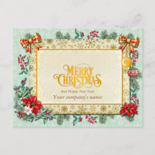 Frohe Weihnachten und ein glückliches neues Jahr v Postkarte