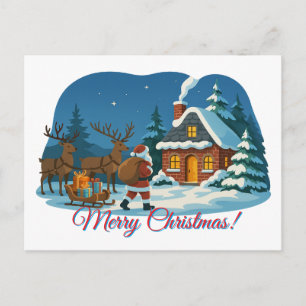 Frohe Weihnachten und ein glückliches neues Jahr v Postkarte