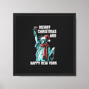 Frohe Weihnachten und ein glückliches New York - L Leinwanddruck