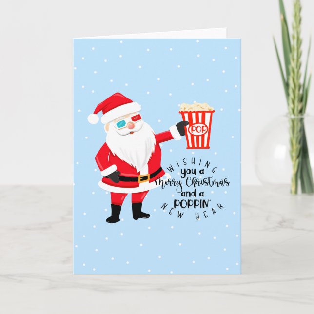 Frohe Weihnachten und ein Mohnjahr Popcorn Karte (Vorderseite)