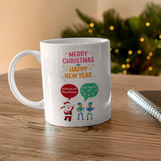 Frohe Weihnachten und eine glückliche Neujahrsfeie Kaffeetasse (Von Creator hochgeladen)