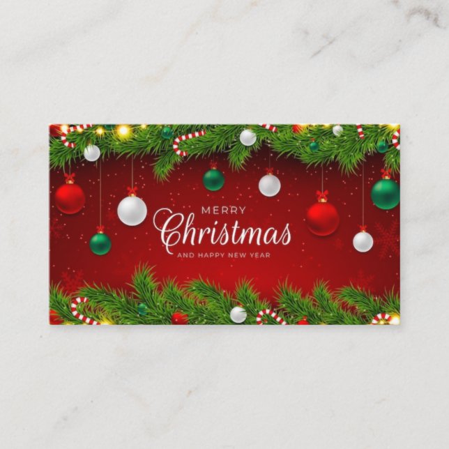 Frohe Weihnachten und Elf Business Card Design Visitenkarte (Vorderseite)