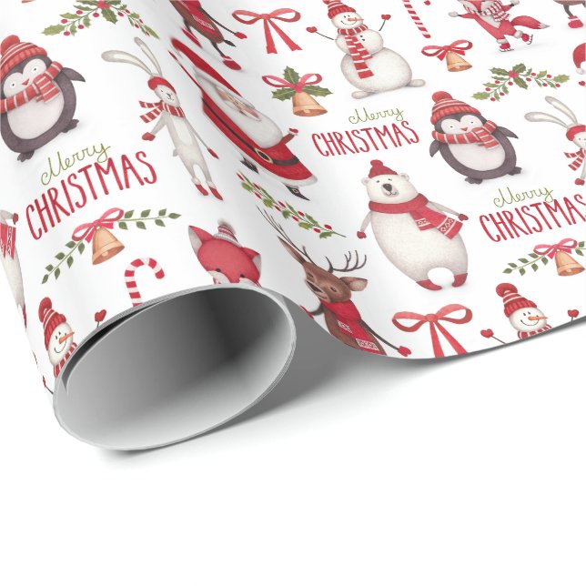Frohe Weihnachten und Freunde Geschenkpapier (Rolleneckpunkt)