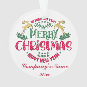 Frohe Weihnachten und Glück für das neue Jahr, rot Ornament
