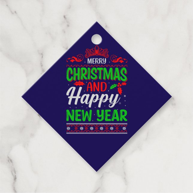 Frohe Weihnachten und Glück im neuen Jahr 61064 Geschenkanhänger (Vorderseite)