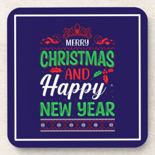 Frohe Weihnachten und Glück im neuen Jahr 61064 Ho Getränkeuntersetzer