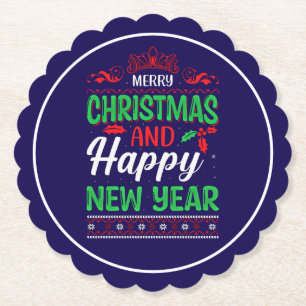 Frohe Weihnachten und Glück im neuen Jahr 61064 Ho Untersetzer
