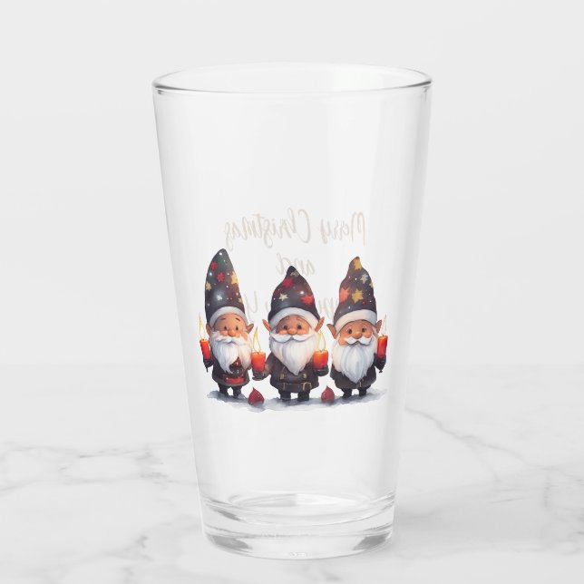 Frohe Weihnachten und Glück Neues Jahr Glas (Rückseite)