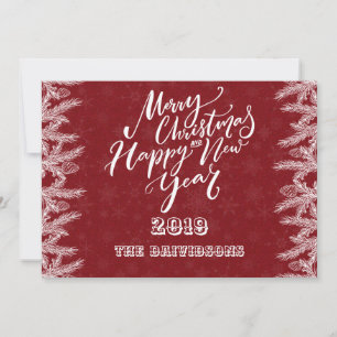 Frohe Weihnachten und Glück Neujahr Pine Red Glitz