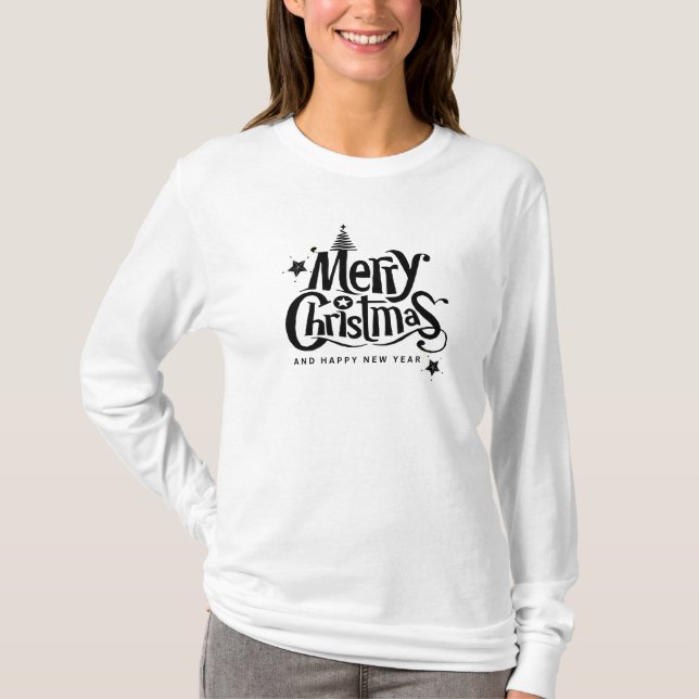 Frohe Weihnachten und glückliche Neujahr T - Shirt (Vorderseite)