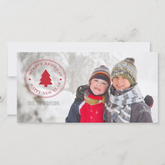 Frohe Weihnachten und glückliche Neujahrsferien-Fo (Vorderseite)