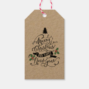 Frohe Weihnachten und glückliche Neujahrsgeschenke Geschenkanhänger