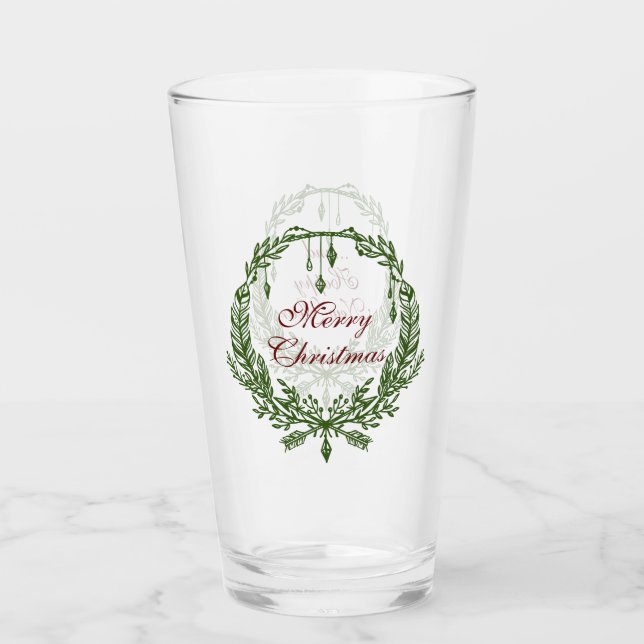 Frohe Weihnachten und glückliche Neujahrsglasur Glas (Vorderseite)