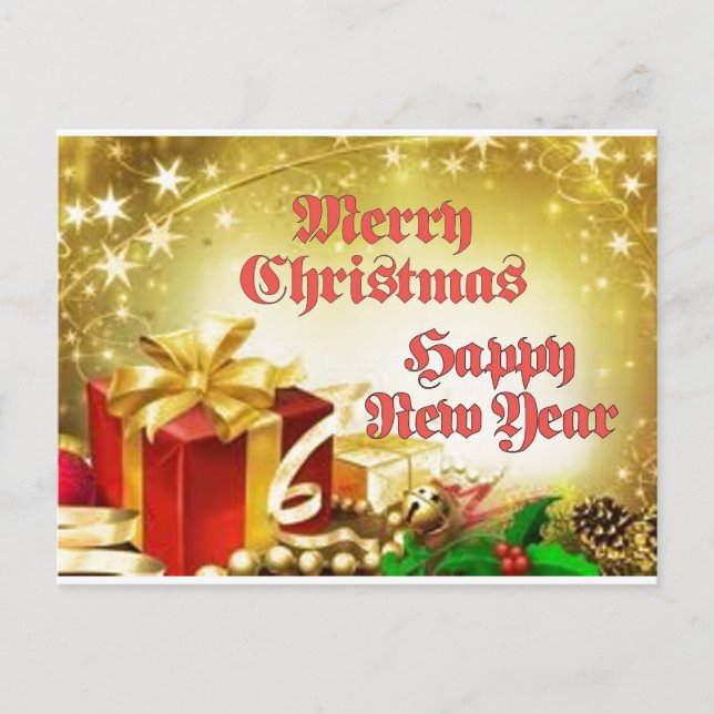 Frohe Weihnachten und glückliche Neujahrskarte (Vorderseite)