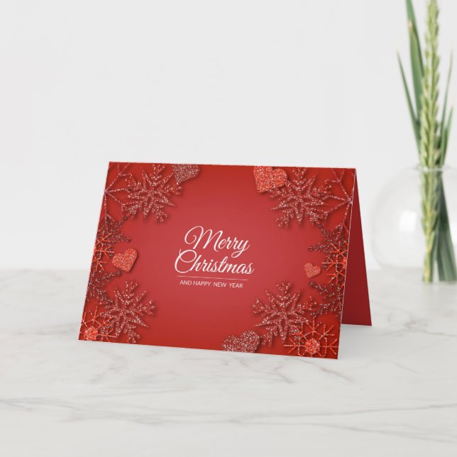 Frohe Weihnachten und glückliche Neujahrskarte Dankeskarte (Vorderseite)