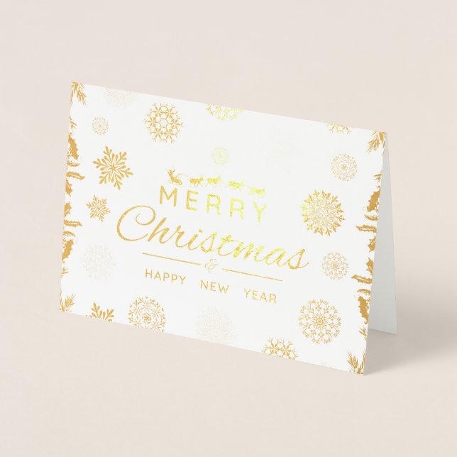 Frohe Weihnachten und glückliche Neujahrskarte Folienkarte (Vorderseite)