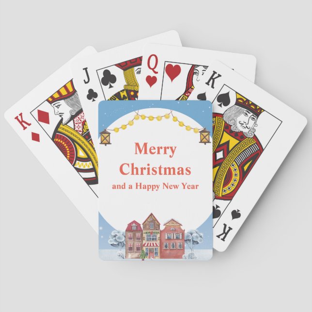 Frohe Weihnachten und glückliche Neujahrskarten Spielkarten (Rückseite)
