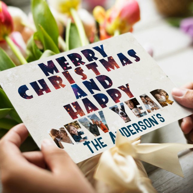 Frohe Weihnachten und glückliche Neujahrskollage (Von Creator hochgeladen)