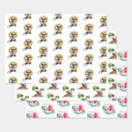 Frohe Weihnachten und glückliche Neujahrsmäuse Geschenkpapier Set
