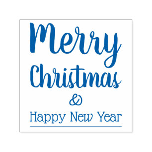 Frohe Weihnachten und glückliche Neujahrstypografi Permastempel