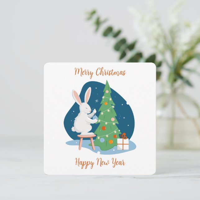 Frohe Weihnachten und glückliches Neues Jahr (Stehend Vorderseite)