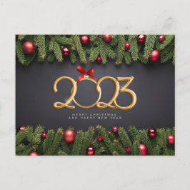 Frohe Weihnachten und glückliches Neues Jahr 2023 Postkarte