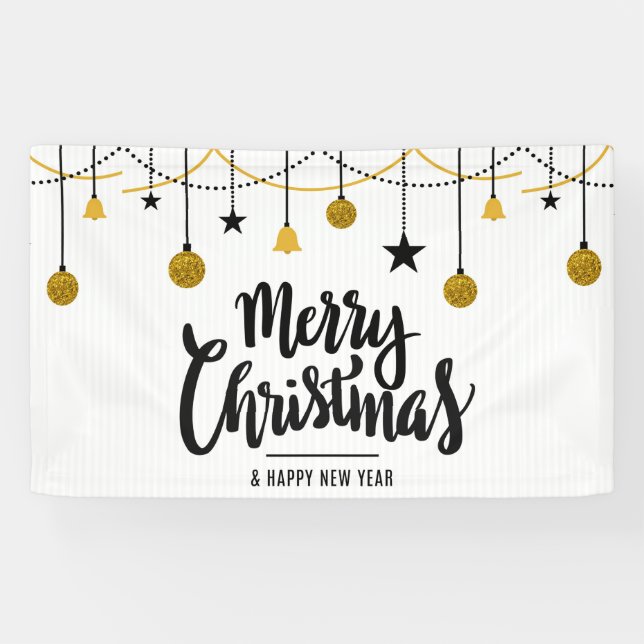Frohe Weihnachten und glückliches Neues Jahr Banner (Horizontal)