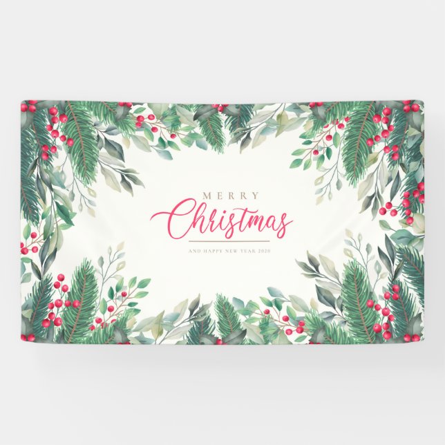 Frohe Weihnachten und glückliches Neues Jahr Banner (Horizontal)